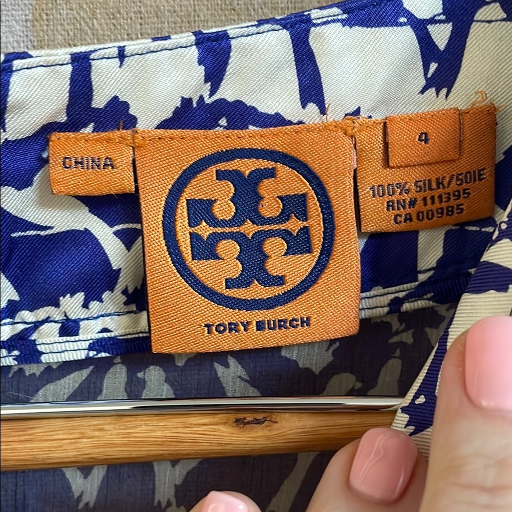 Tory Burch Birds on a Wire Women's Top Silk 4 - Picture 2 of 7